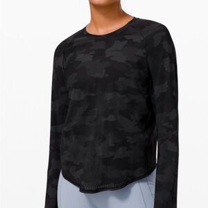 Lululemon Athletica Black Camo Long Sleeve Tee